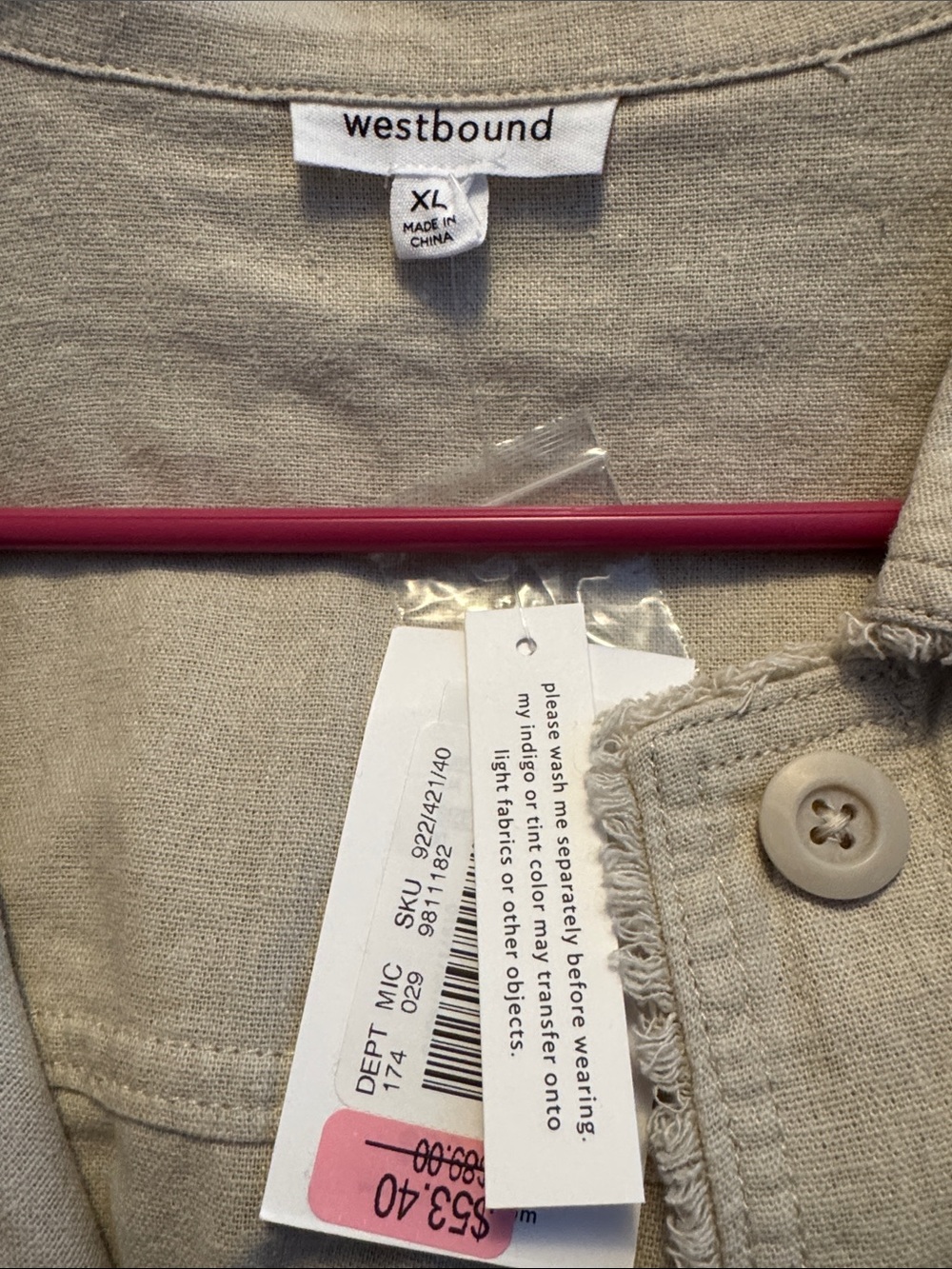 Westbound Beige Button-Up Shirt with Neutral Tone
